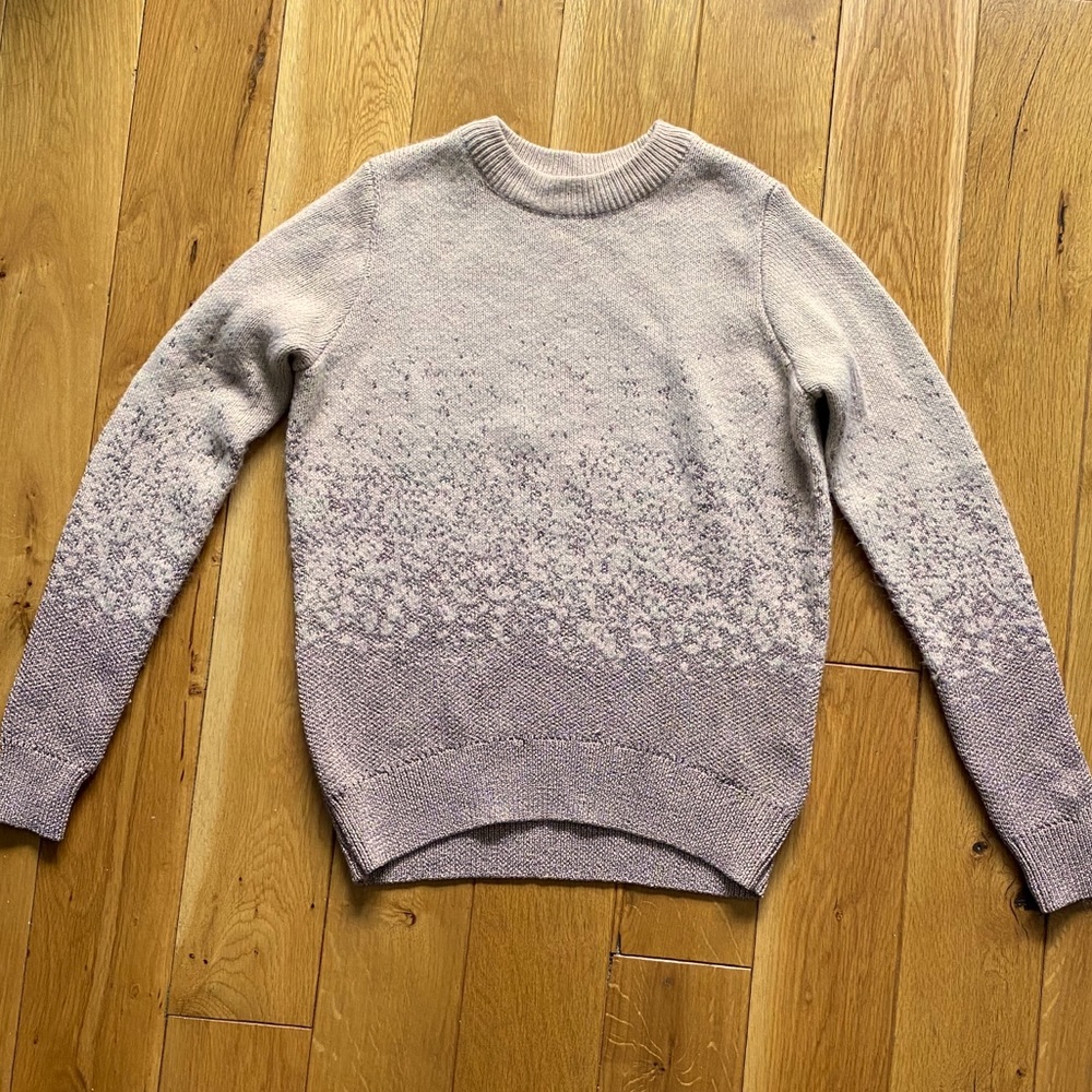 Dusty rose thick knit sweater with sparkle detail